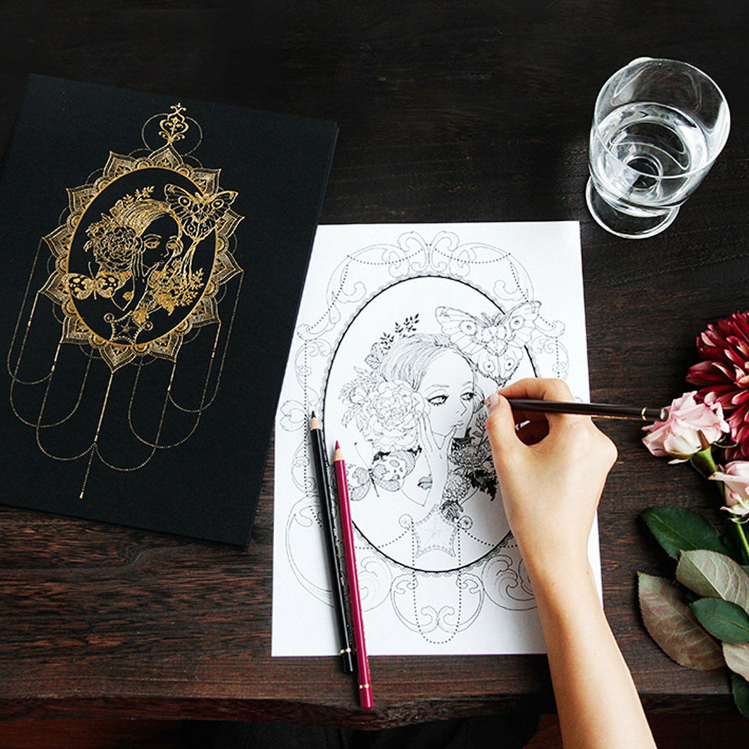 限定　安野モヨコ　shuuemura　コラボ　ケース付き筆セット　原作イラスト 安野モヨコのぬり絵【ANNORMALグッズ】 | コルクショップ