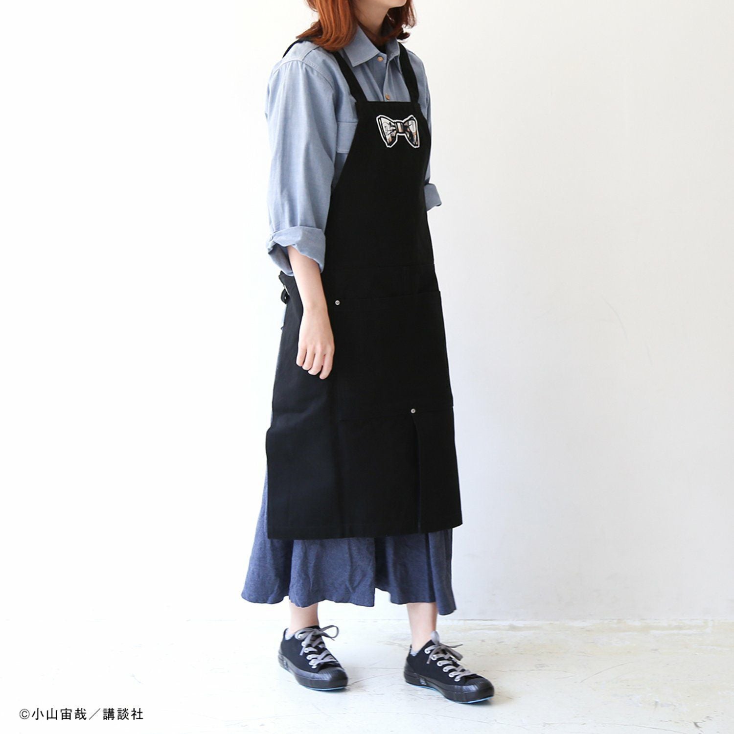 SUPERTHANKS x SPACE BROTHERS 蝶ネクタイワッペンエプロン ブラック