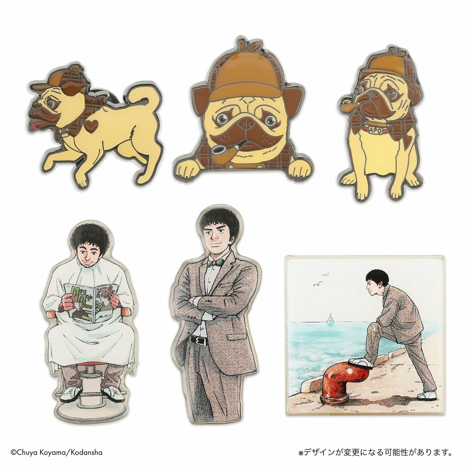 トレーディングピンバッジ（全6種／探偵アポ3種・ムッタ3種） 【特別
