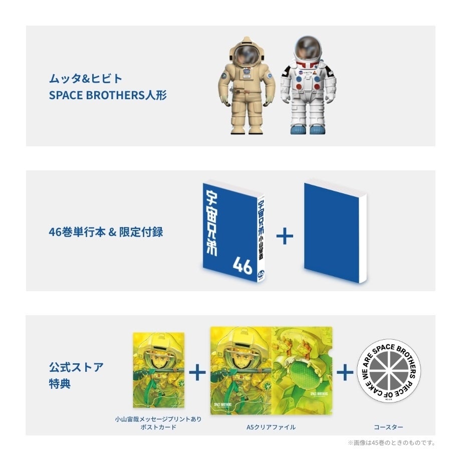 宇宙兄弟 46巻記念セット☆特装版＆ムッタ＆ヒビトSPACE BROTHERS人形